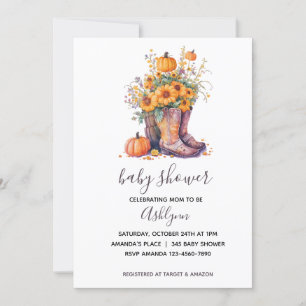Country Flowers Western Herfst Baby shower Kaart