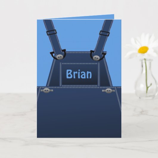 Country Folk Blue Overalls Custom Kaart (Kleine Plant)