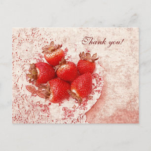 Country Fresh Strawberry Bedankt briefkaart
