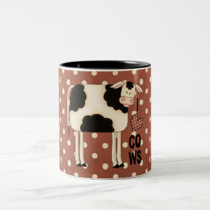 Country Fun I Love Cows Coffee Cup Tweekleurige Koffiemok