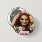 Country Gals Dog Lady voor Trump / Vance Button (Voorkant /achterkant)