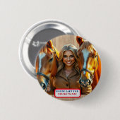 Country Gals Horse Lady voor Trump / Vance Button (Voorkant /achterkant)