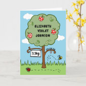 Country Garden Apple Tree New Baby Kaart (Gele Bloem)