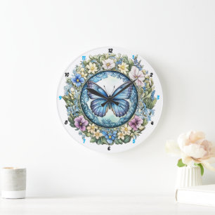 Country Garden" - Blauwe Vlinder Bloemen Grote Klok