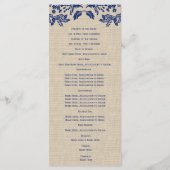 Country Garden en Burlap Huwelijksprogramma Programma (Achterkant)