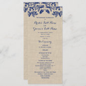 Country Garden en Burlap Huwelijksprogramma Programma (Voorkant / Achterkant)