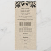 Country Garden en Burlap Huwelijksprogramma Programma (Achterkant)