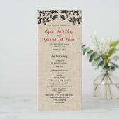 Country Garden en Burlap Huwelijksprogramma Programma (Staand voorkant)