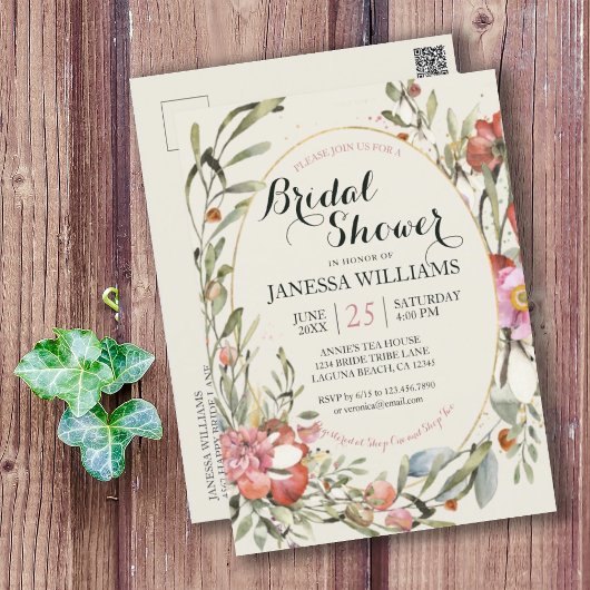 Country Garden Floral Bridal Shower Invitation