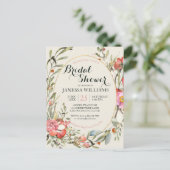Country Garden Floral Bridal Shower Invitation (Debout devant)