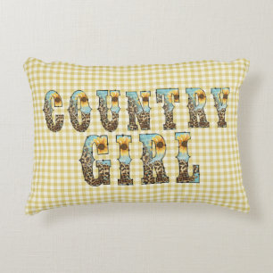 Country Girls Typografie Accent Kussen