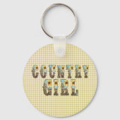 Country Girls Typografie Sleutelhanger (Voorkant)