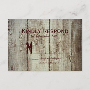 Country Grange Bois Typographie Mariage Cartes RSV