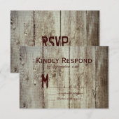 Country Grange Bois Typographie Mariage Cartes RSV (Devant / Derrière)
