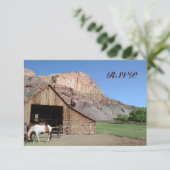 Country Grange Chevaux Stable Mariage Cartes RSVP (Debout devant)
