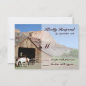 Country Grange Chevaux Stable Mariage Cartes RSVP (Dos)
