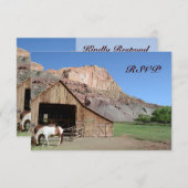 Country Grange Chevaux Stable Mariage Cartes RSVP (Devant / Derrière)