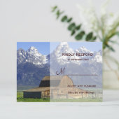 Country Grange Rocky Mountain Wedding Cartes RSVP (Debout devant)