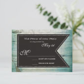 Country Grange Wood Rustic Wedding Cartes RSVP (Debout devant)