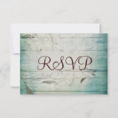 Country Grange Wood Rustic Wedding Cartes RSVP (Dos)