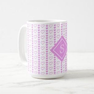 Country Heart Stripes Patroon Monogram Koffiemok