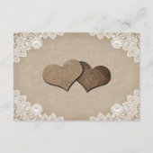 Country Hearts Mariage Hotel Carte d'hébergement (Dos)