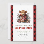 Country highland cow Christmas party invitation (Devant)