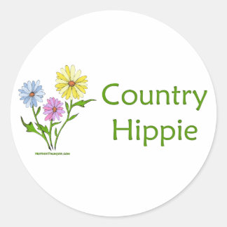 country-hippie ronde sticker