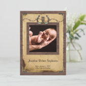 Country Horseshoe Photo Baby Faire-part (Debout devant)