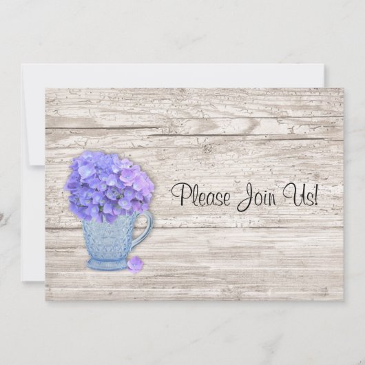 Country Hydrangea Faire-part de mariage (Devant)