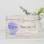Country Hydrangea Faire-part de mariage (Debout devant)
