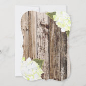 Country Hydrangeas et Rustic Wood Invitation (Dos)