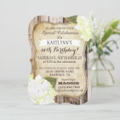 Country Hydrangeas et Rustic Wood Invitation (Debout devant)