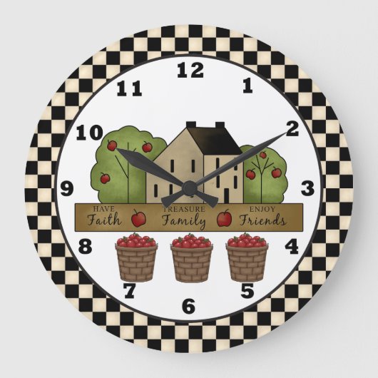 Country Inspiration Apple Horloge murale (Recto)