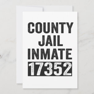 Country Jail Inmate 17352 Funny Halloween Prison Bedankkaart