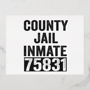 Country Jail Inmate 75831 Funny Halloween Prison Folie Uitnodiging Briefkaart