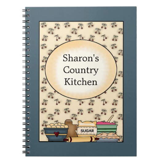 Country Kitchen Blue Notebook Notitieboek (Voorkant)