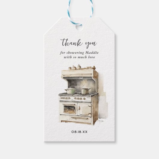 Country Kitchen | Bruiloft Thank You Cadeaulabel (Voorkant)