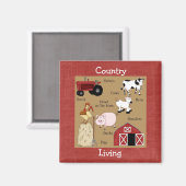 Country Kitchen Collection Animaux de ferme Magnet (Recto/Verso)