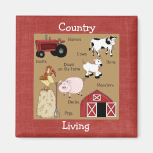Country Kitchen Collection Animaux de ferme Magnet