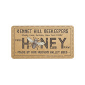 Country Kraft Grunge Ferme Étiquette de miel cru (Devant)