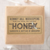 Country Kraft Grunge Ferme Étiquette de miel cru (En situation)