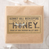 Country Kraft Grunge Ferme Étiquette de miel cru (En situation)