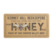 Country Kraft Grunge Ferme Étiquette de miel cru (Devant)