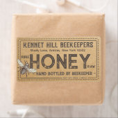 Country Kraft Grunge Ferme Étiquette de miel cru (En situation)