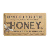 Country Kraft Grunge Ferme Étiquette de miel cru (Devant)