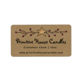Country Kraft Star et Berries Étiquette de bougies (Devant)
