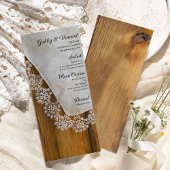 Country Lace Barne Menu Mariage