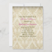 Country lace floral damask Vrijgezellenfeest Kaart (Achterkant)