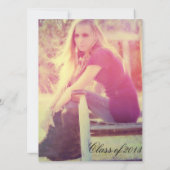 Country Lace Rustic Afstuderen Foto uitnodigen Kaart (Achterkant)